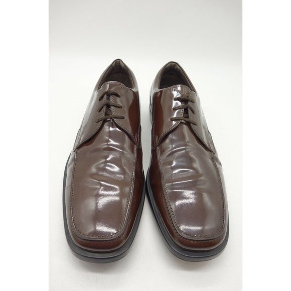 Tods Brown Patent Leather Dress Casual Lace Up Oxfords Shoes Men\'s 9 main image 8